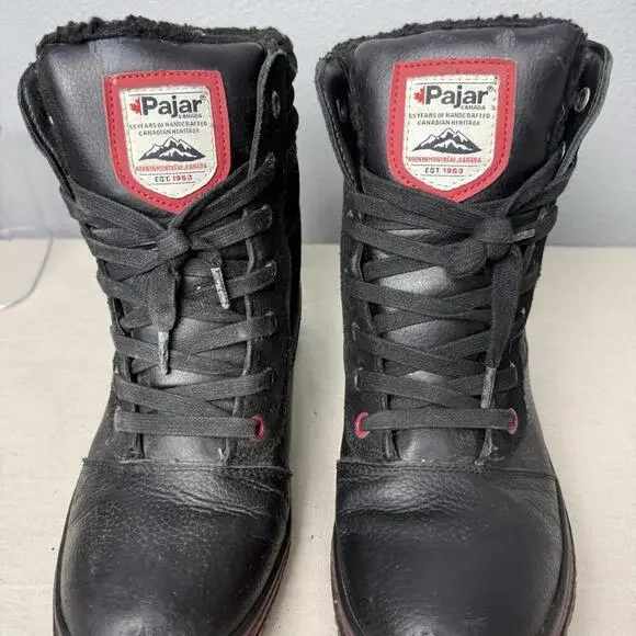 Mens‎ Pajar Canada Zip Black Waterproof Winter Boots Sz 9